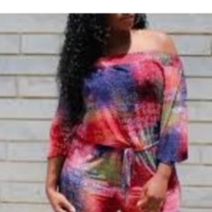 Jumpsuit letter printed  one piece